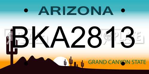 BKA2813 Arizona License Plate