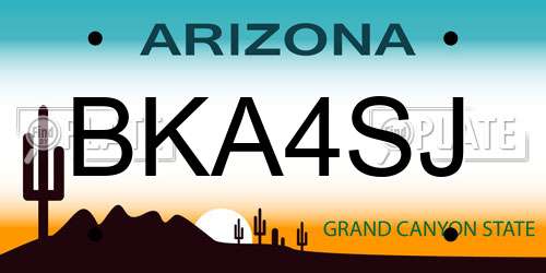 BKA4SJ Arizona License Plate