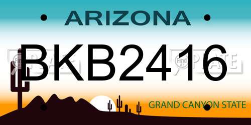 BKB2416 Arizona License Plate