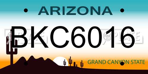 BKC6016 Arizona License Plate