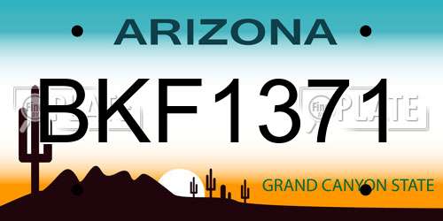 BKF1371 Arizona License Plate