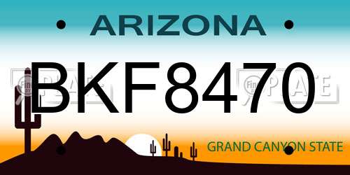 BKF8470 Arizona License Plate