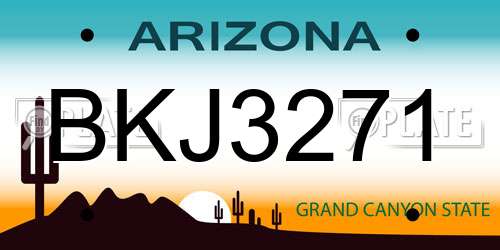 BKJ3271 Arizona License Plate