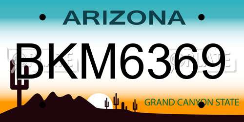 BKM6369 Arizona License Plate