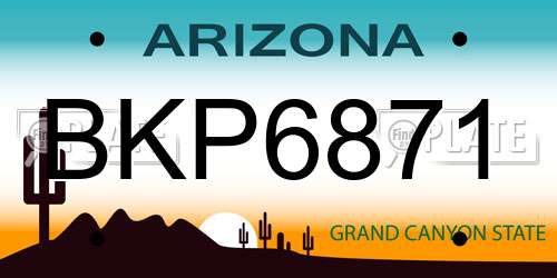 BKP6871 Arizona License Plate