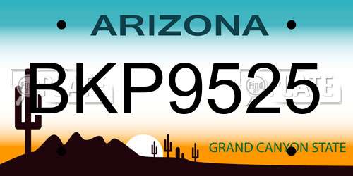 BKP9525 Arizona License Plate