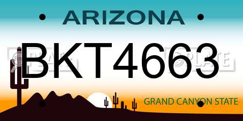 BKT4663 Arizona License Plate