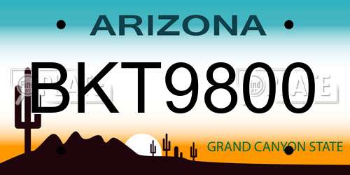 BKT9800 Arizona License Plate