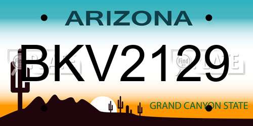 BKV2129 Arizona License Plate