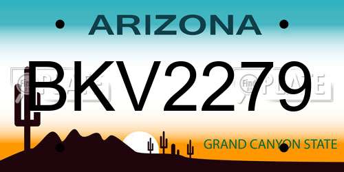 BKV2279 Arizona License Plate