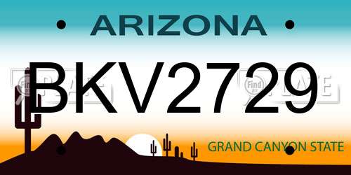 BKV2729 Arizona License Plate