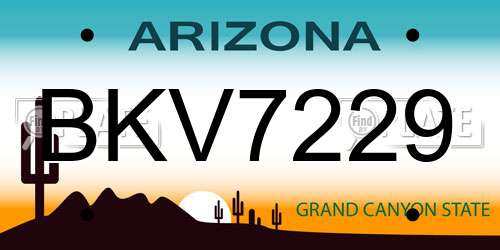 BKV7229 Arizona License Plate