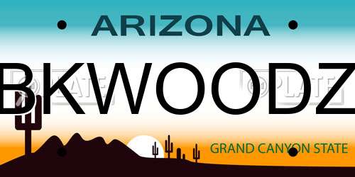 BKWOODZ Arizona License Plate