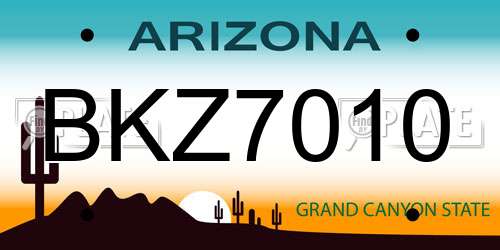 BKZ7010 Arizona License Plate