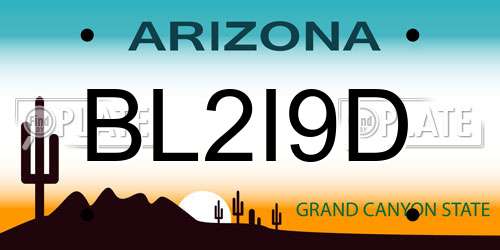 BL2I9D Arizona License Plate