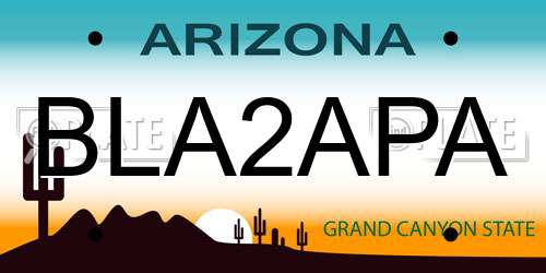 BLA2APA Arizona License Plate