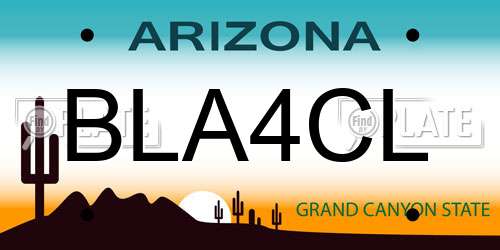 BLA4CL Arizona License Plate