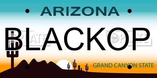 BLACKOP Arizona License Plate