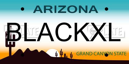 BLACKXL Arizona License Plate