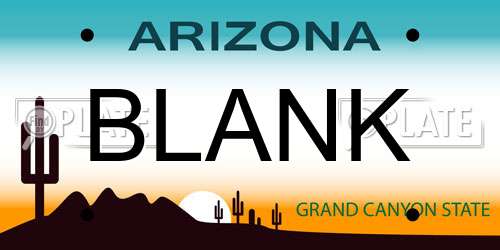 BLANK Arizona License Plate