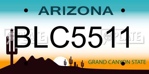BLC5511 Arizona License Plate