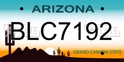 BLC7192 Arizona License Plate