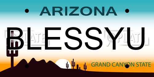BLESSYU Arizona License Plate