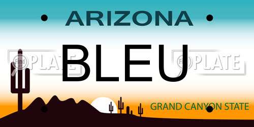 BLEU Arizona License Plate