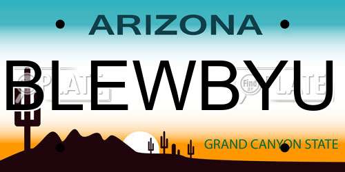 BLEWBYU Arizona License Plate