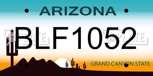 BLF1052 Arizona License Plate