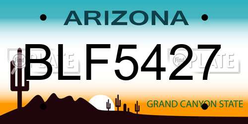 BLF5427 Arizona License Plate