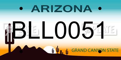 BLL0051 Arizona License Plate
