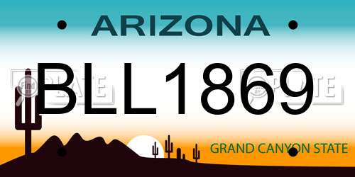 BLL1869 Arizona License Plate