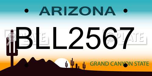 BLL2567 Arizona License Plate