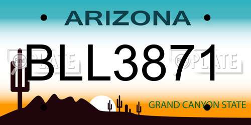 BLL3871 Arizona License Plate