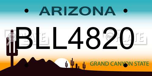 BLL4820 Arizona License Plate