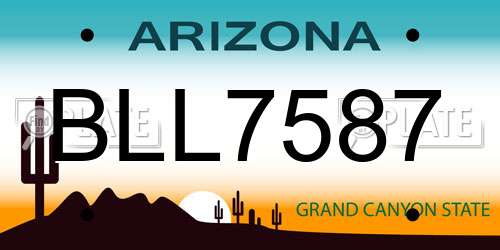 BLL7587 Arizona License Plate