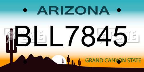 BLL7845 Arizona License Plate