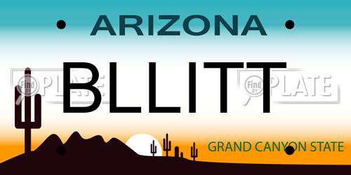 BLLITT Arizona License Plate