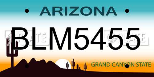 BLM5455 Arizona License Plate
