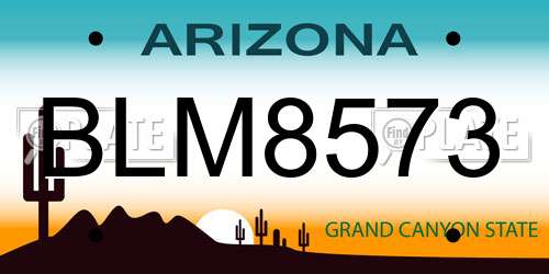 BLM8573 Arizona License Plate