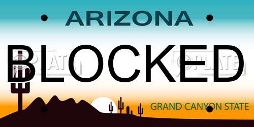 BLOCKED Arizona License Plate