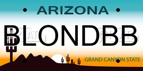 BLONDBB Arizona License Plate