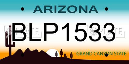 BLP1533 Arizona License Plate