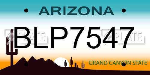BLP7547 Arizona License Plate