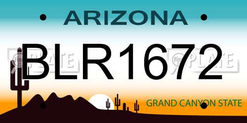 BLR1672 Arizona License Plate