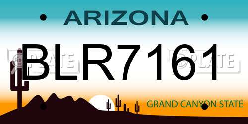 BLR7161 Arizona License Plate