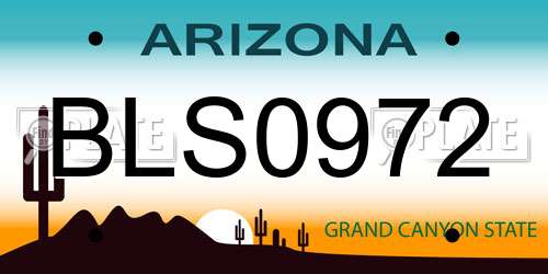 BLS0972 Arizona License Plate