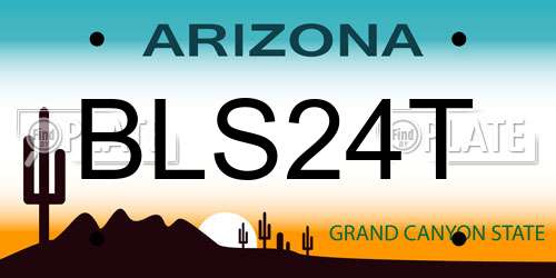 BLS24T Arizona License Plate
