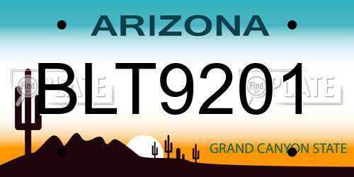 BLT9201 Arizona License Plate